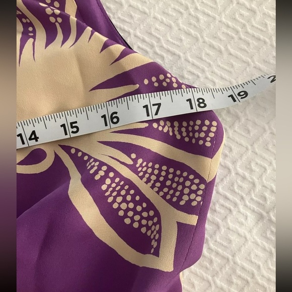 Anthropologie Hand Printed Sariah Limited Edition Very Rare Purple Floral Print - Picture 12 of 16